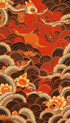Oriental pattern. Oil painting. Pattern for printing on wall decorations, covers, leaflets, business cards