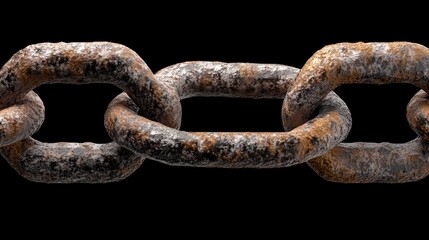 Fototapeta premium Close up of a heavily rusted chain, texture, decay, and industrial strength rusty
