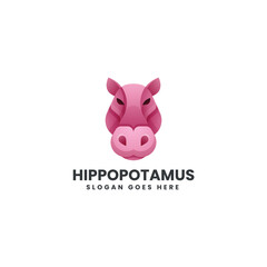 Hippopotamus Gradient Colorful Logo