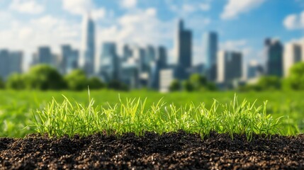 Environmental monitoring community initiatives urban green spaces image city landscape low angle sustainable development