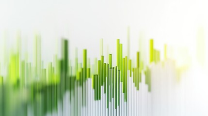 Graph of annual sales with bright green bars climbing steadily, designed against a crisp white background for a modern corporate feel