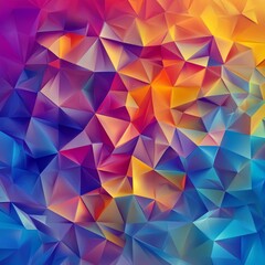 A colorful abstract pattern of triangles and squares