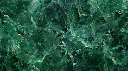 Fototapeta premium A green marble texture with a dark emerald, mossy color palette.