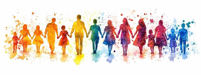A silhouette of a diverse group of people celebrating a birthday, showcasing teamwork, communication, and happiness on a white background