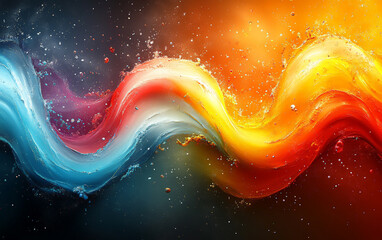 The dynamic interplay of rich blues, fiery oranges, and soft pinks creates a sense of movement and depth, reminiscent of interstellar clouds or vibrant liquid formations