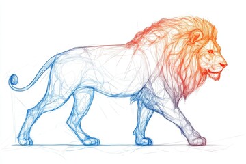 Majestic Lion Line Art Illustration