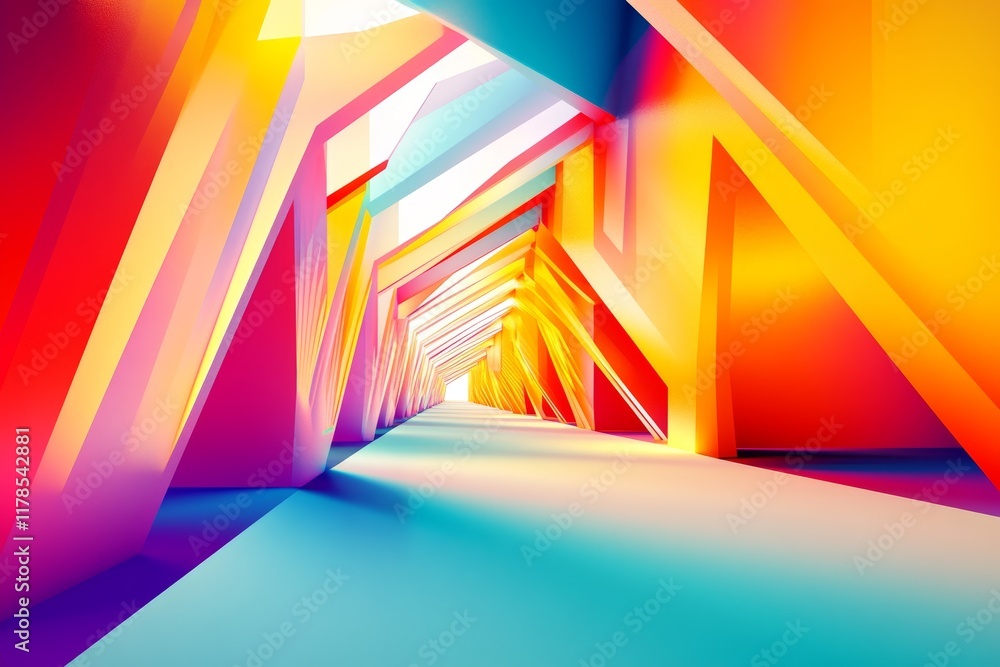 Aufkleber explore a vibrant and colorful futuristic abstract background filled with bold shapes and dynamic li