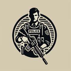icon police officer in uniform