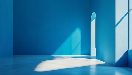 Sunlit Blue Room with Archway