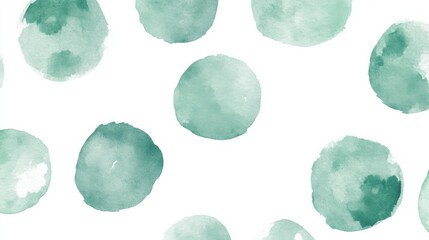 Symmetrical arrangement of minimalist mint dots creating an artistic design on a white background