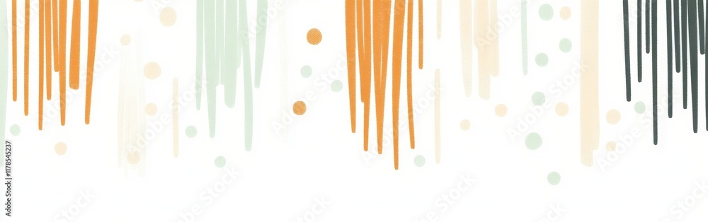 Poster minimalist dashed patterns in pastel amber and mint create elegant harmony with white space for a ca