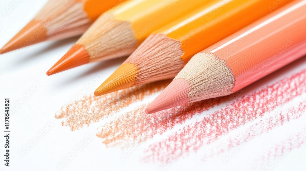 Poster elegant pastel strokes create a soft gradient effect with amber and pink hues for creative expressio