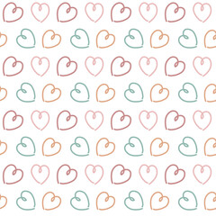 Seamless pattern with colorful hearts