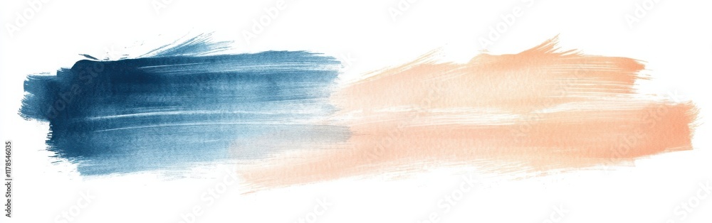 Fototapete elegant blending of blue and peach pencil strokes creating a smooth gradient with circular textures