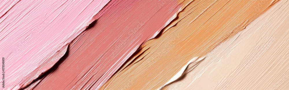 Aufkleber abstract pencil strokes create rustic texture in soft pink and amber tones with uneven borders