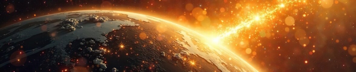 Earth's atmosphere blends with rocket's passage, earth, yellow