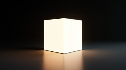 Minimalist Illuminated Cube Light. A sleek, modern cube light that emits soft illumination, perfect for contemporary decor and ambient lighting.