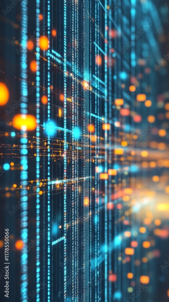 Poster vivid abstract digital background showcasing vibrant data clusters and intricate information analysi