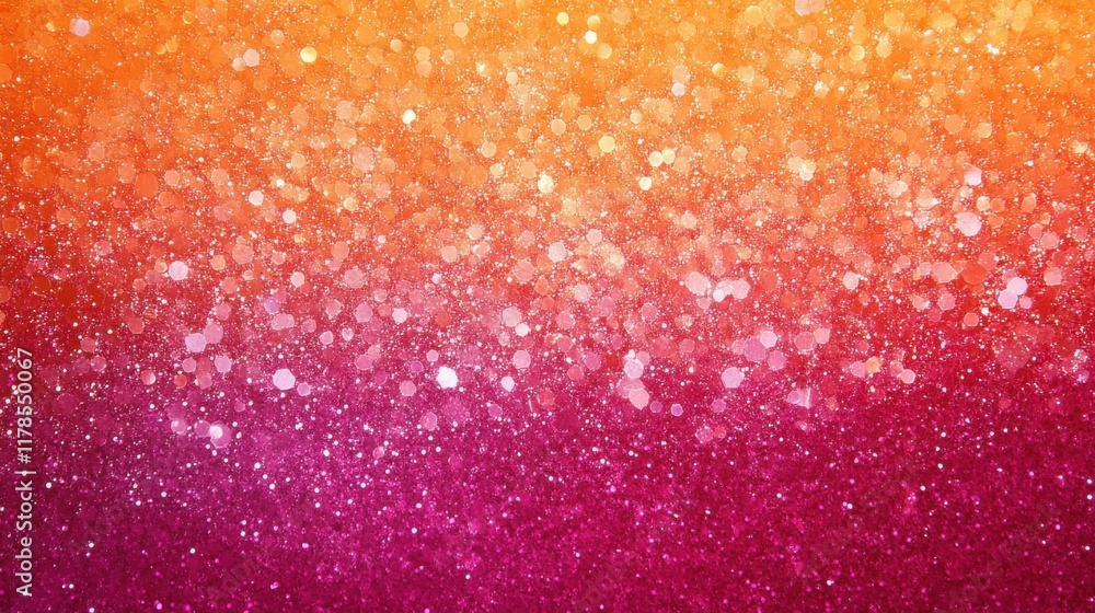 Aufkleber vibrant gradient background blending sunset orange and magenta with a dreamy glitter texture for a s