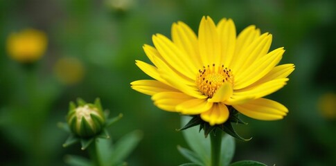 Large, showy yellow blooms on a spine-like stem, ornamental plant, milii
