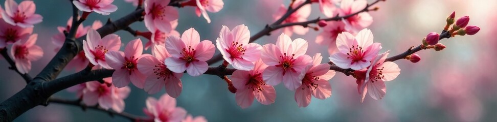 Fototapeta premium Schima Wallichii tree branches with blooming flowers, blossoms, branch