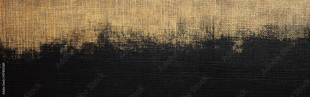Aufkleber Striking burlap texture with deep charcoal black and golden highlights creating a bold and dramatic effect for design inspiration
