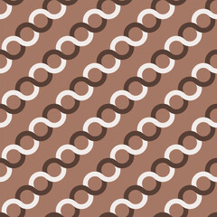 Seamless mocha brown and white chains textile pattern vector