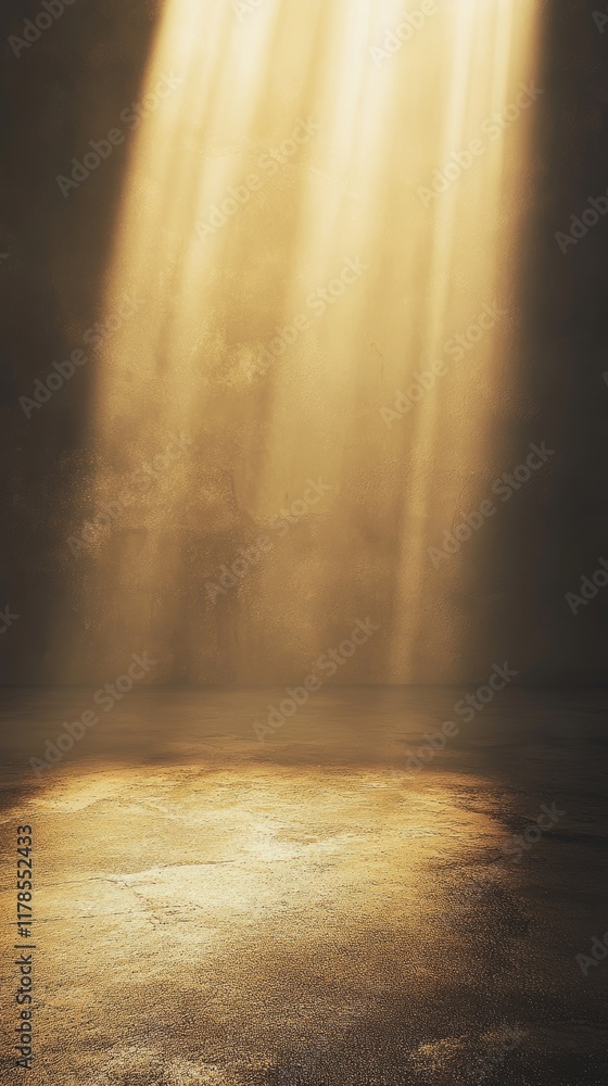 Poster a stunning display of soft golden light beams illuminates a broad, uncluttered background space, cre