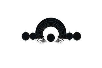 Obraz premium A series of circular forms arranged in a semi-arc, showcasing varying sizes and a gradient design.