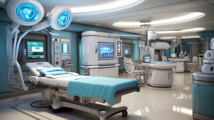 Futuristic Operating Room: Advanced Medical Technology