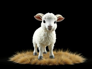 Fototapeta premium Lamb cartoon 3d rendering 