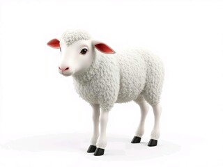 Fototapeta premium Lamb cartoon 3d rendering 