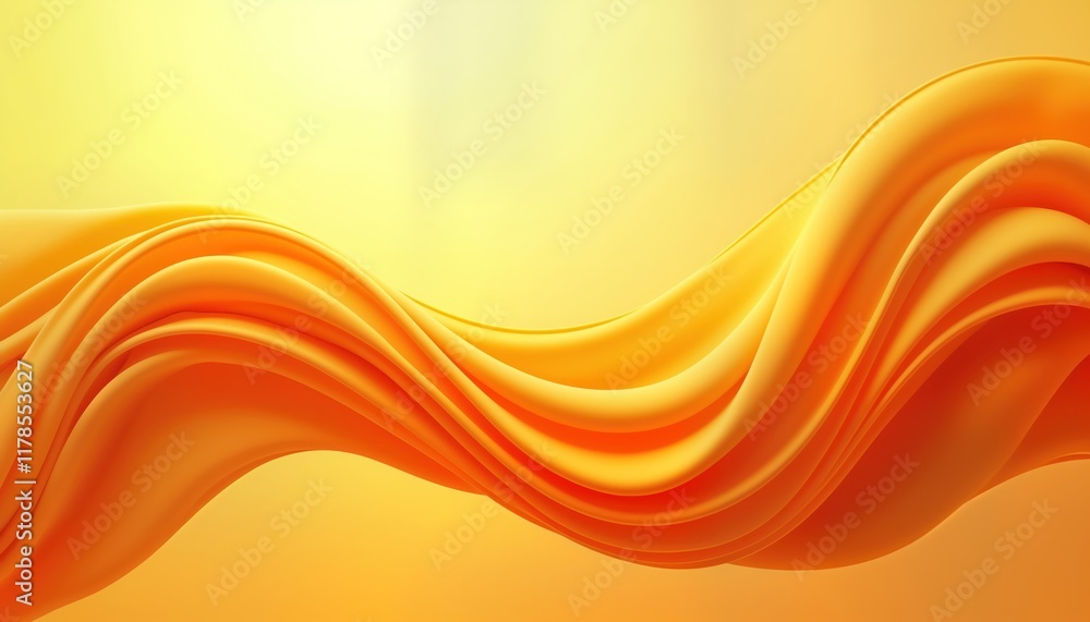 Poster abstract orange, yellow design with soft flowing lines. modern illustration with vibrant colors. smo