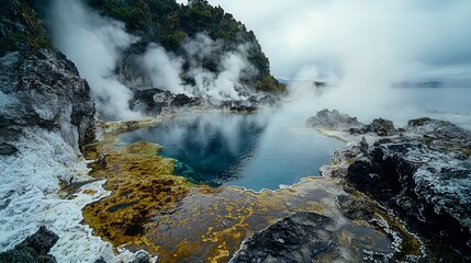 Exploring rotorua's vibrant geothermal pools new zealand nature photography serene landscape aesthetic beauty