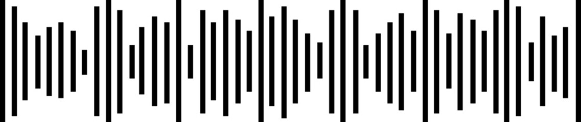 Podcast sound waves and audio soundwave of voice message record icon. Music player sound bar. Record interface. Equalizer with sound wave line used for mobile phone isolated on transparent background.