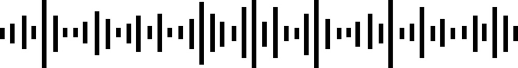 Podcast sound waves and audio soundwave of voice message record icon. Music player sound bar. Record interface. Equalizer with sound wave line used for mobile phone isolated on transparent background.