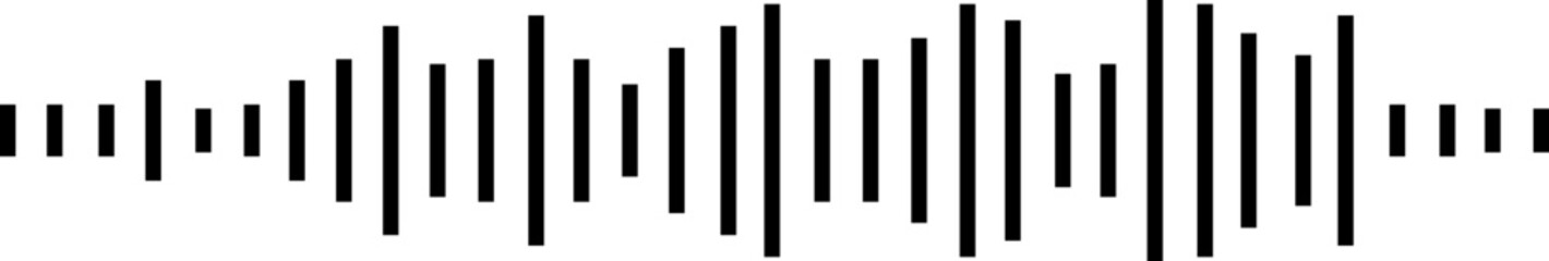 Podcast sound waves and audio soundwave of voice message record icon. Music player sound bar. Record interface. Equalizer with sound wave line used for mobile phone isolated on transparent background.