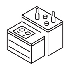 slideable mini kitchen set