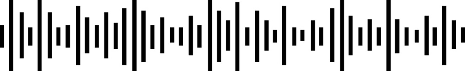 Podcast sound waves and audio soundwave of voice message record icon. Music player sound bar. Record interface. Equalizer with sound wave line used for mobile phone isolated on transparent background.