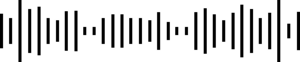 Podcast sound waves and audio soundwave of voice message record icon. Music player sound bar. Record interface. Equalizer with sound wave line used for mobile phone isolated on transparent background.