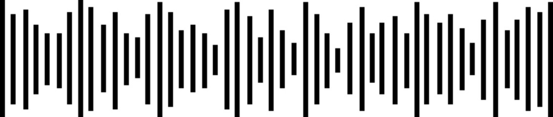 Podcast sound waves and audio soundwave of voice message record icon. Music player sound bar. Record interface. Equalizer with sound wave line used for mobile phone isolated on transparent background.