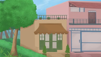 Coffe shop and bookstore background