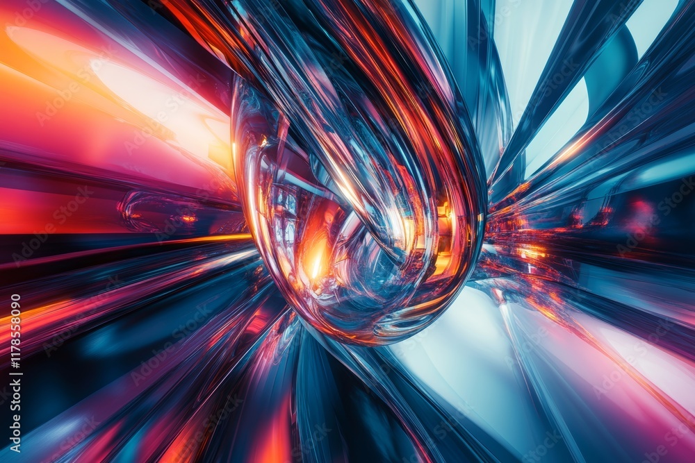 Poster futuristic abstract background with bold colors and dynamic shapes