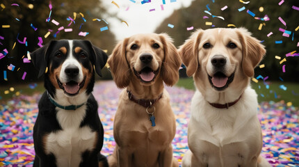 Dogs and confetti