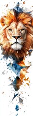 Majestic Lion in Abstract Geometric Style.