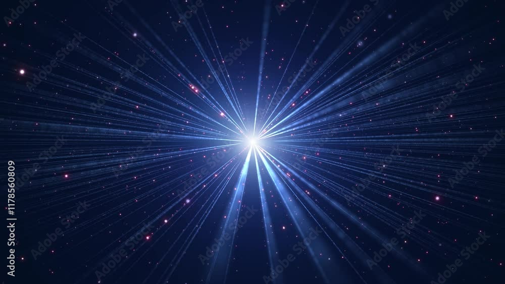 Poster abstract stars on glow dots particles space animation background.