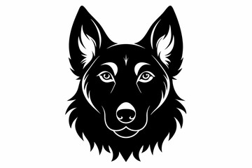 Dog head silhouette vector illustration. Dog head silhouette vector with a white background Pinscher dog face icon

