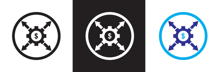 Business automation icon . Containing process, digital transformation, business, integration etc icon. isolated on white and black background. vector illustration. EPS 10