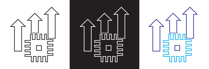 Business automation icon . Containing process, digital transformation, business, integration etc icon. isolated on white and black background. vector illustration. EPS 10