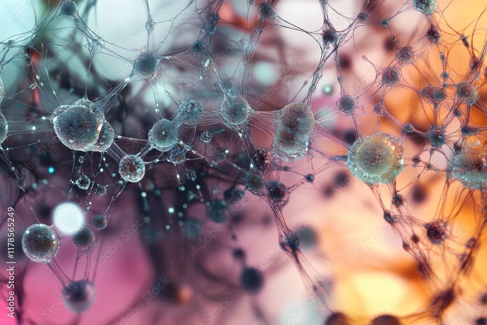 Aufkleber explore the beauty of abstract connected nodes in a colorful design, representing data visualization